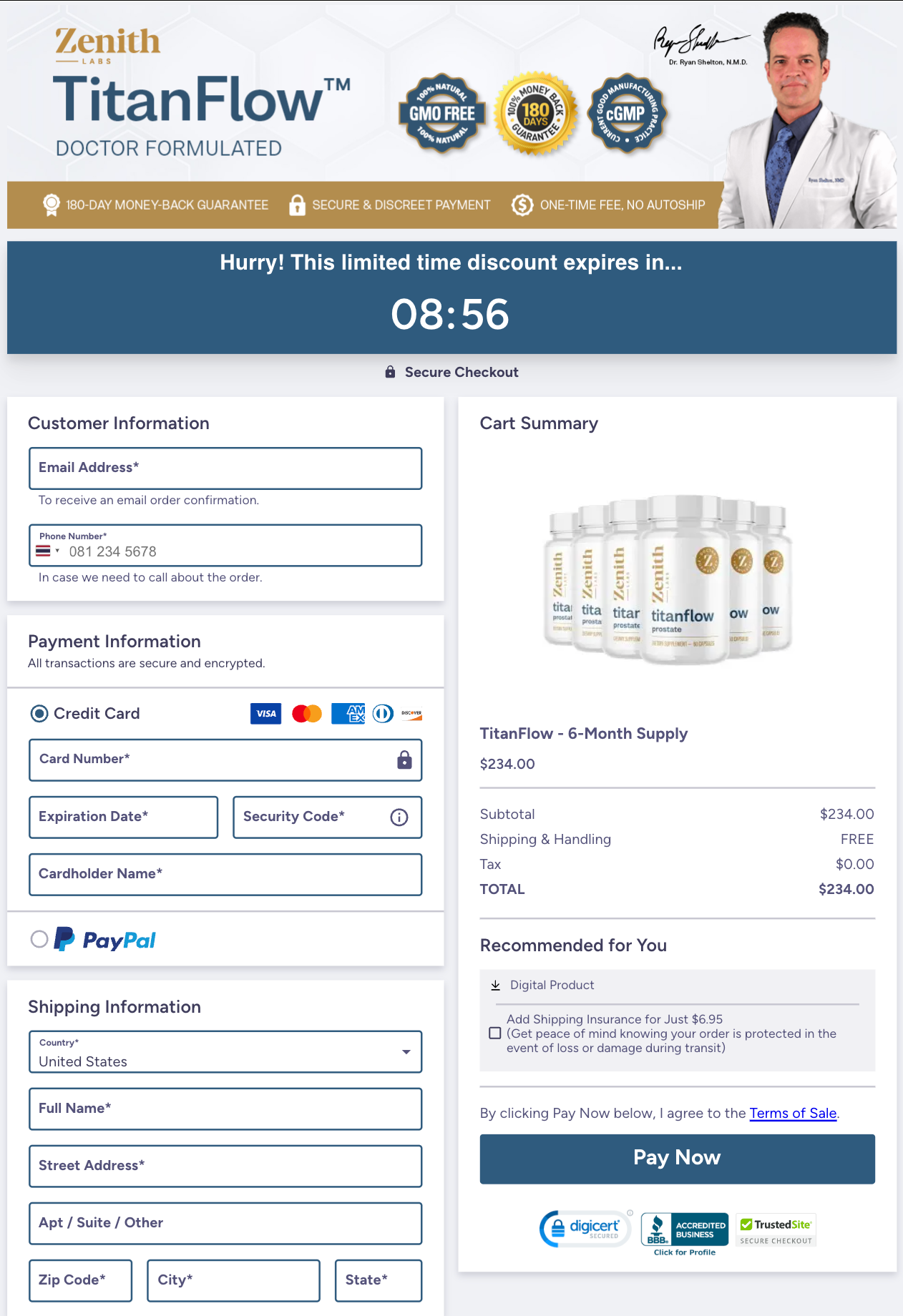 TitanFlow Official Website Secure Order Page